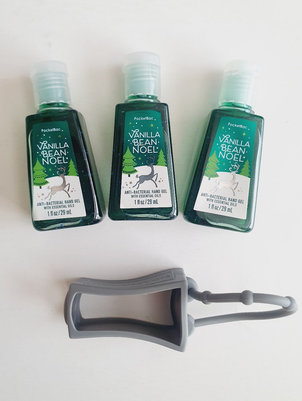 Bath & Body Works Vanilla Bean Noel Hand Gel & Holder 4 Pc Set